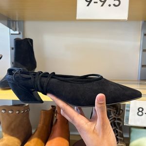 NIB Co. suede shoes with ankle ties